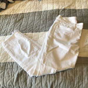 J Brand Distressed Crop Skinny Jeans - White